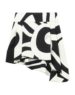 Мини-юбка асимметричного кроя с принтом Marmo, черный Pucci