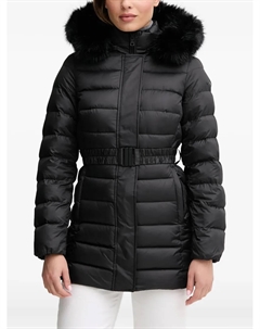 Пальто Catria с капюшоном и поясом, черный Geox