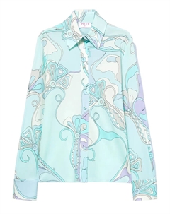 Рубашка с принтом орхидей, синий Pucci