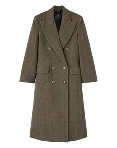 Двубортное пальто с узором в елочку, коричневый Ermanno scervino