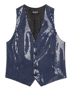 Жилет с пайетками Emaux, синий Zadig&voltaire