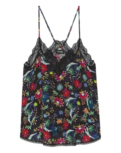 Кружевной топ с цветочным узором Christy, черный Zadig&voltaire