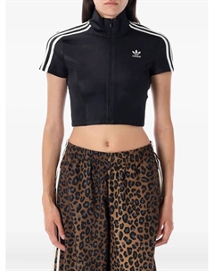 Толстовка на молнии с полосками, черный Adidas