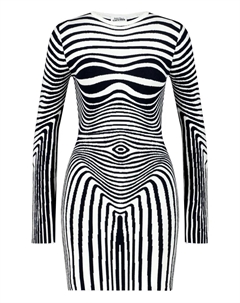 Полосатое платье с длинными рукавами, бежевый Jean paul gaultier