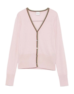 Кардиган с отделкой фирменной полоской, розовый Paul smith