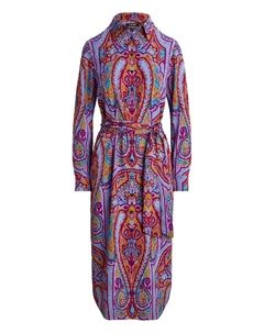 Миди-платье-рубашка с принтом "пейсли" и пуговицами, фиолетовый Lauren ralph lauren