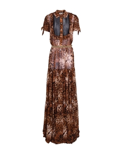 Макси платье, коричневый Elisabetta franchi