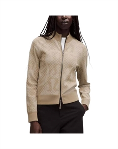 Двухцветный приталенный кардиган SLNSH с молнией на всю длину, вязаный, женский, Mojave Tan/Sheer Oak, Mojave Tan/Sheer Oak Lululemon