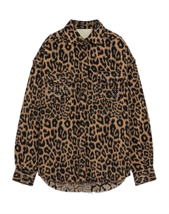 Рубашка с леопардовым декором, коричневый A paper kid