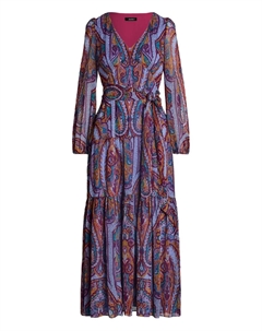 Серединное платье миди с V-образным вырезом и узором "пейсли", фиолетовый Lauren ralph lauren