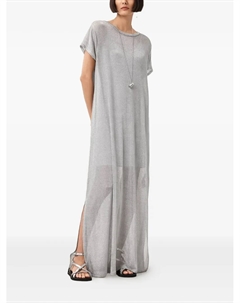 Макси-платье с разрезом сбоку, серый Allsaints