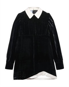 Платье мини с воротником, черный Prada