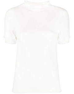 Джемпер с короткими рукавами и логотипом, белый Twinset