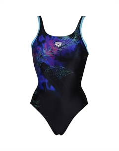 Женский купальник U-образный с расположением бейки на спине, черный Arena