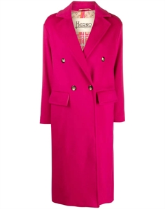 Двубортное пальто из вирджинской шерсти, розовый Herno