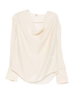 Блузка с воротником-хомут Toteme, молочно-белый