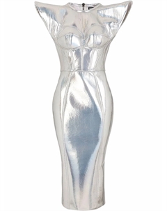 Платье с эффектом металлик, серебристый Dolce&gabbana