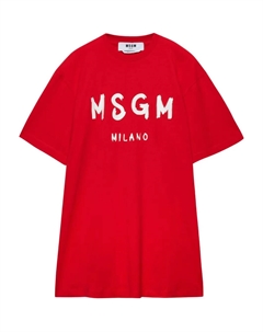 Платье-футболка с круглым вырезом, красный Msgm