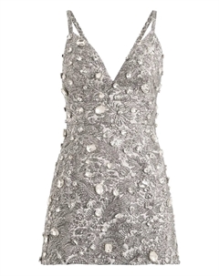 Жаккардовое платье мини с цветочным узором, серебристый Dolce&gabbana