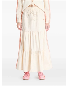 Ярусная юбка миди Summer Glow с полосками, бежевый Adidas