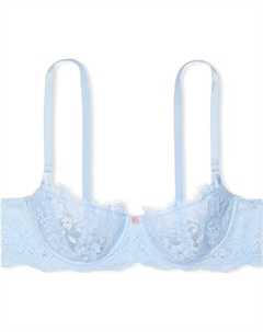 Бюстгальтер Balconette Dream Angels Wicked без косточек кружевной, светло-голубой/светло-голубой Victoria's secret