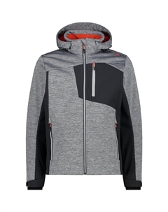 Функциональная мужская куртка с капюшоном на молнии, цвет alluminio mel.-nero Cmp