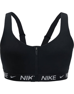 Высокоподдерживающий спортивный бюстгальтер Indy с молнией спереди и мягкими чашками, черный Nike