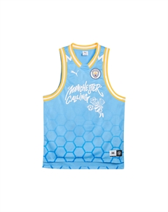 Баскетбольная майка hoops x manchester city для мужчин, светло-голубой Puma