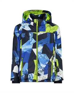 Детская куртка с капюшоном на кнопках, цвет royal-acido-b.blue Cmp