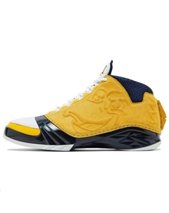 Air 23 устойчивые к истиранию баскетбольные кроссовки высокие Unisex Yellow Jordan