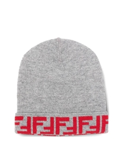 Шапка-бини с логотипом FF, серый Fendi kids