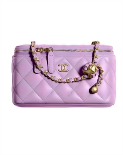 Сумка-бокс из овчины, женская наплечная сумка, кроссбоди Purple Chanel