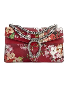Кожаная наплечная сумка dionysus, кросс-боди женская red & floral Gucci