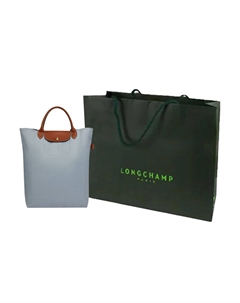 Сумка-шоппер из переработанного полиамида, женская, светло-серая Longchamp