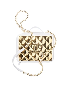 Сумка-коробка из ламбскин, косметичка, женская сумка через плечо на одно плечо кроссбоди белая Chanel