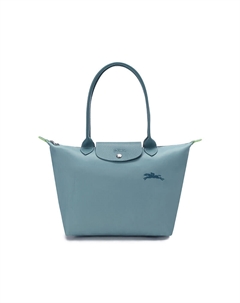 Сумка Le Pliage Green Recycled Canvas с кожаной отделкой, женская наплечная сумка Lake Blue Longchamp