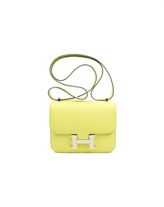HERMES Сумка через плечо Constance Mysore Goat Skin, мини кроссбоди женская 0Y Limoncello Lemon Wine Yellow Hermès
