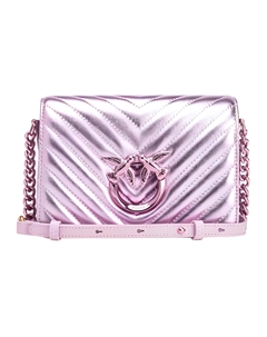 Кожаная маленькая квадратная сумка, клатч, кроссбоди, мини-сумка через плечо для женщин светло-розовый Pinko