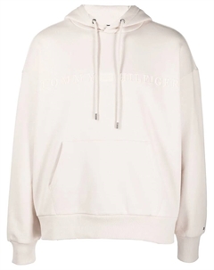 Худи с кулиской и тисненым логотипом, белый Tommy hilfiger