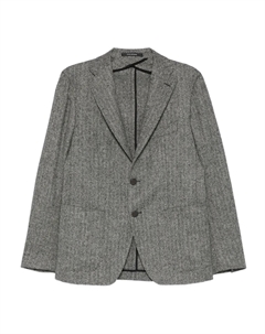 Пиджак с узором в елочку, черный Tagliatore