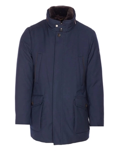 Пальто с меховым воротником, синий Moorer