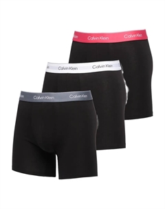 Трусы-боксеры с логотипом на поясе (упаковка из трёх штук), черный Calvin klein
