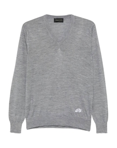 Свитер с V-образным вырезом, серый Gabriele pasini