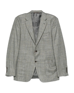 Клетчатый пиджак на пуговицах, серый Canali