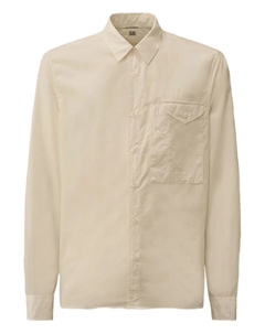 Хлопковая рубашка с нагрудным карманом, белый C.p. company