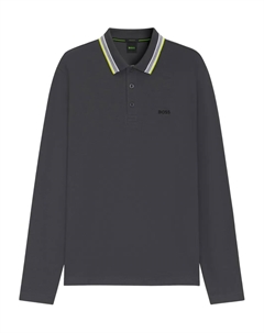 Поло с длинными рукавами, серый Boss
