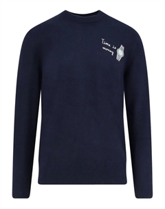 Свитер с вышивкой и круглым вырезом, синий Mc2 saint barth