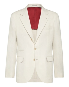 Деконструированный пиджак с узором шеврон, белый Brunello cucinelli