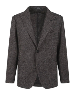 Однобортный пиджак с узором в елочку, коричневый Tagliatore