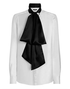 Рубашка с бантом, белый Dolce&gabbana